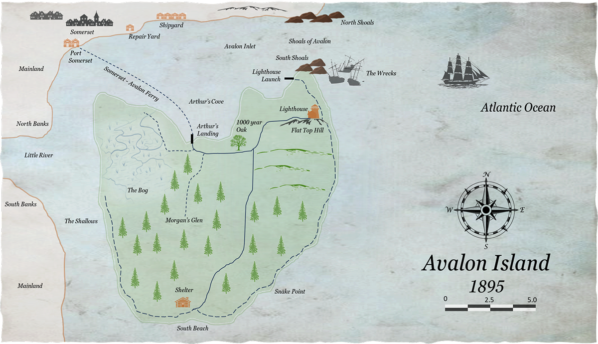 Map of Avalon Island, 1895