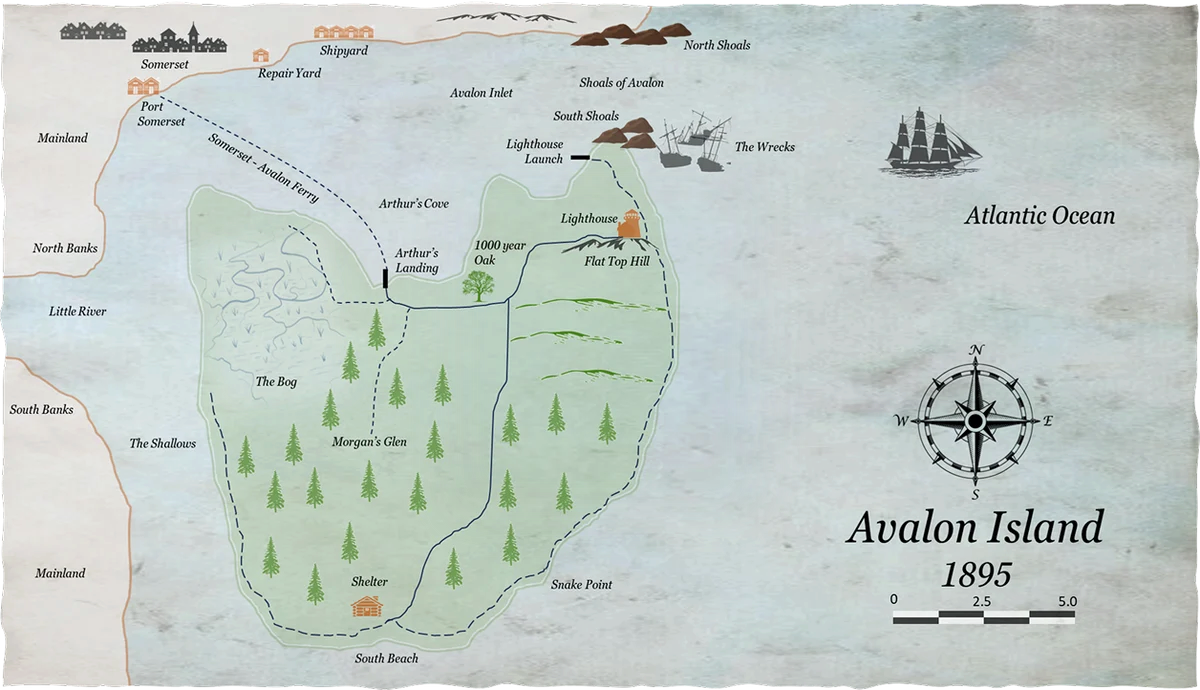 Map of Avalon Island, 1895